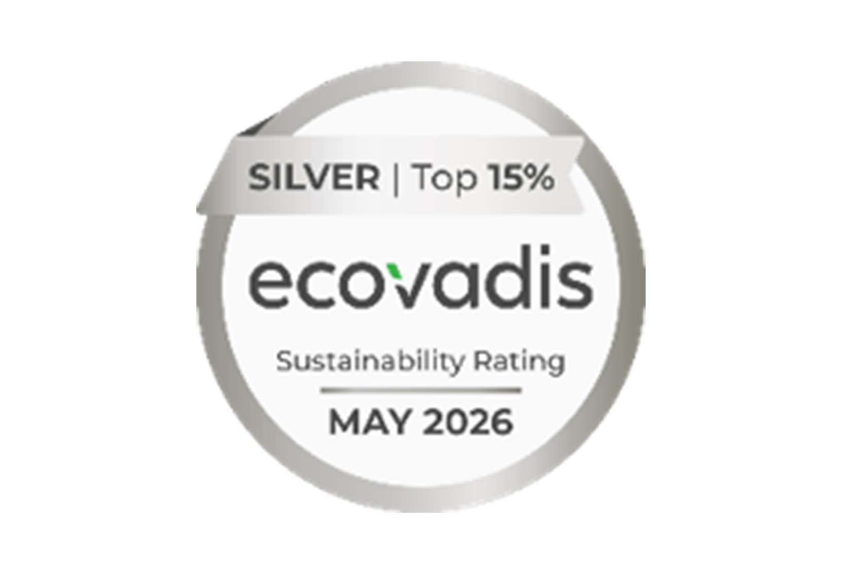 SILVER TOP15% ecovadis Sustainability Rating JUN 2026