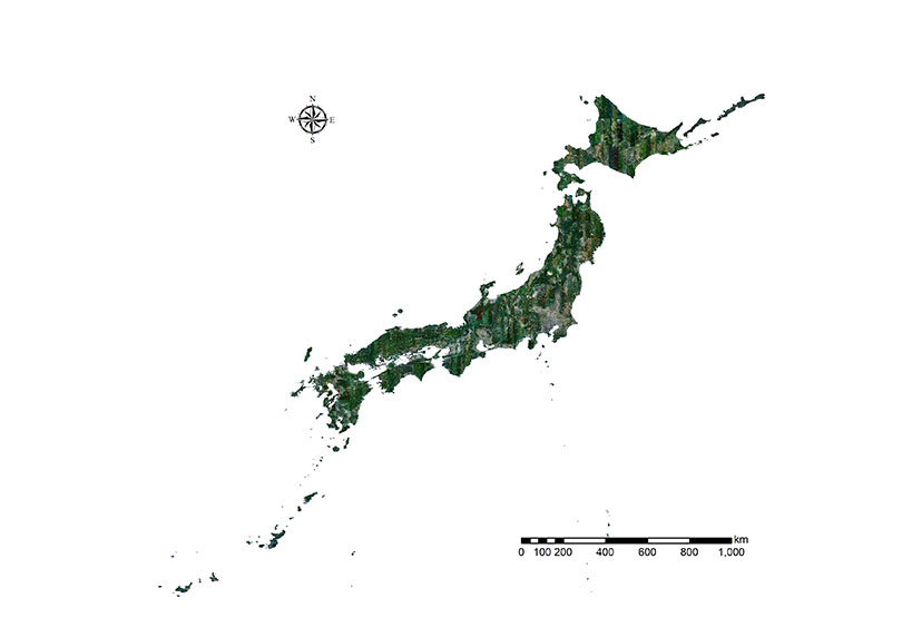 図1．AW3D日本全国データセット オルソ画像 2023年度版