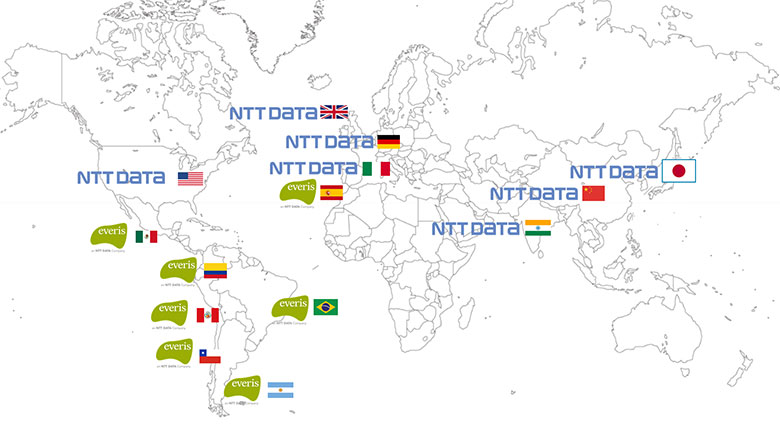 図1：NTTデータのSAFeコンサルタントが活躍する国内外の拠点
