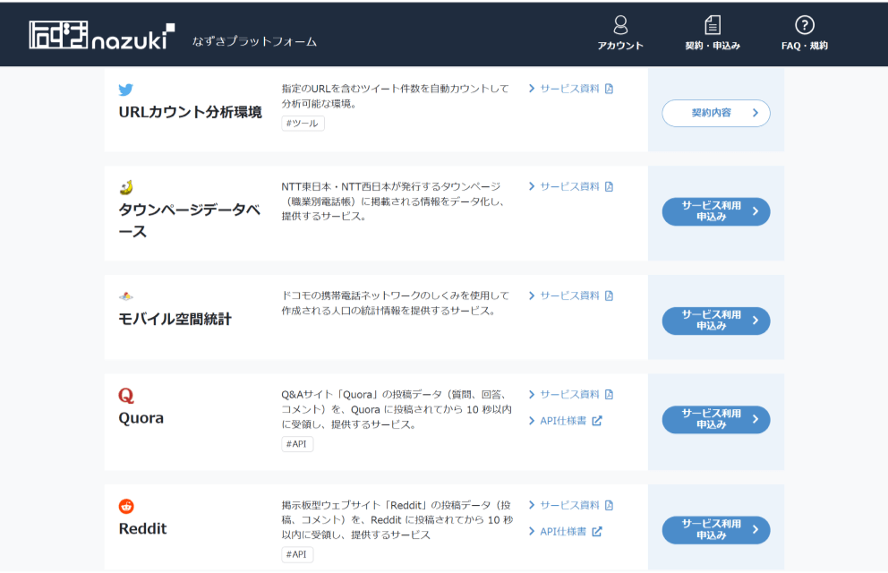 ログイン後のプラットフォームのイメージ